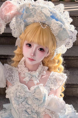 Blonde Wispy Bangs Long Ringlets Sweet Lolita Wig - Product - 3