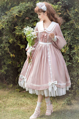 Doll Collar Lantern Sleeves High Waist Sweet Lolita OP Dress - Product - 6
