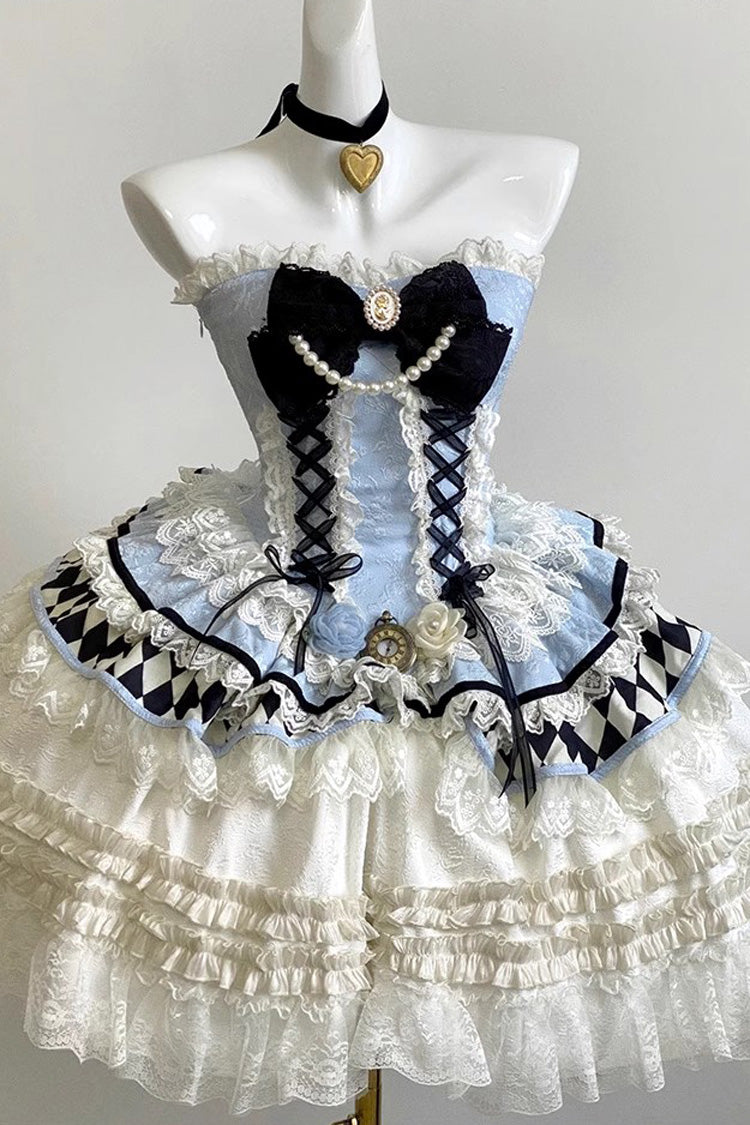 Princess Coronation Multi-layer Ruffle Bowknot Slim Romantic Sweet Lolita Dress 2 Colors - Product - 2