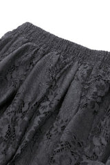 Black Women's Gothic Lace Irregular Distressed Hanky‑Hem Skirt - Product - 17
