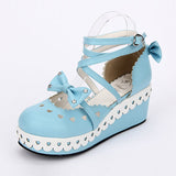Round Toe Bowknot Lace Sweet Lolita Shoes - Product - 9
