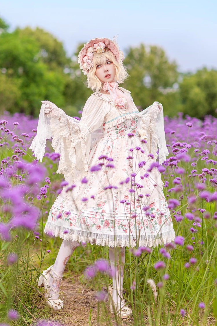 Apricot Rose Morning Dew Print Sweet Elegant (Dress Only) detail view 4