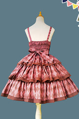 Stripe Print [Cloth Cat] Triple-Layered Ruffle Bowknot Sweet Lolita Dress 4 Colors - Product - 5