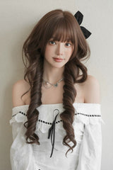 Morandi Tea Brown JK Princess Long Loose Curls Sweet Daily Lolita Twin-Tail Wig - Morandi-Tea-Brown - 1
