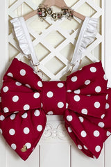Red/White Polka Dot Print Bowknot Shaped Sweet Lolita Backpack - Product - 3