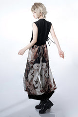 Black V Collar Night Command Embroidered Ouji Lolita Sleeveless Top - Product - 4