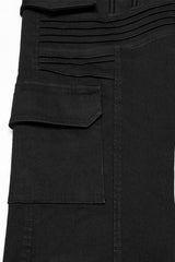 Black Multi-pocket Pleated Men's Punk Denim Pants - Product - 6