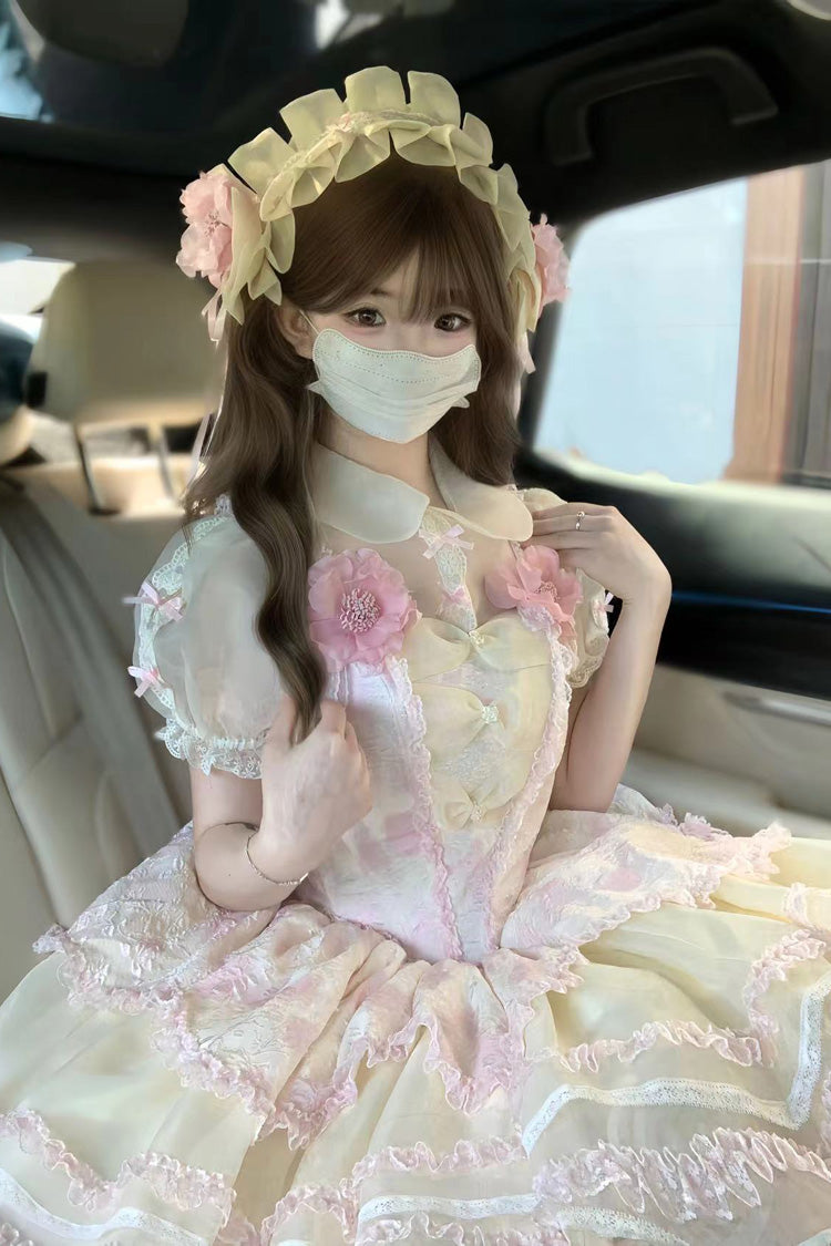 Jasmine Rain Print Stitching Lace Sweet Lolita Jsk Dress 6 Colors - Product - 3