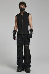 Rivets Print Lace-Up Men's Steampunk Gloves 2 Colors - Product - 4