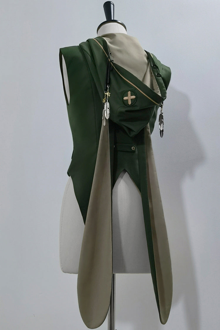 Green [Rabbit Feather] Sweet Prince Handsome Ouji Lolita Vest - Product - 2