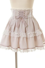 Sweet Jirai Kei Square Collar Short Sleeves Ruffle Bowknot Lace Japanese Dress Set 3 Colors - Product - 12