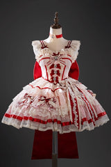 Pink [Moonstone] Sleeveless Ruffle Embroidery Bowknot Lace Fishbone Sweet Princess Lolita Dress - Product - 17