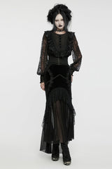 Black Beaded Lace Lace-Up Women's Gothic Underbust Corset - Product - 3