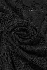 Black Sleeveless Hollow Cross Embroidery Lace Womens Gothic Vest - Product - 6