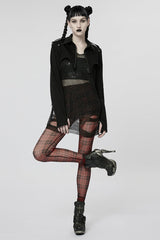 Sleeveless Mesh Ripped Women's Steampunk Sweater 2 Colors - Product - 4