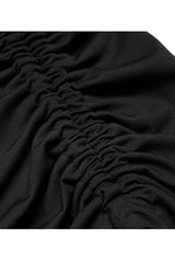 Black Improved Cheongsam Pointed Hem Drawstring Design Cheongsam Collar Long Sleeve Long Women's Punk Dress - Product - 9