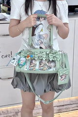 Sweet Heart-shaped Metal Decoration Bow Japanese Itabag 5 Colors - Product - 10