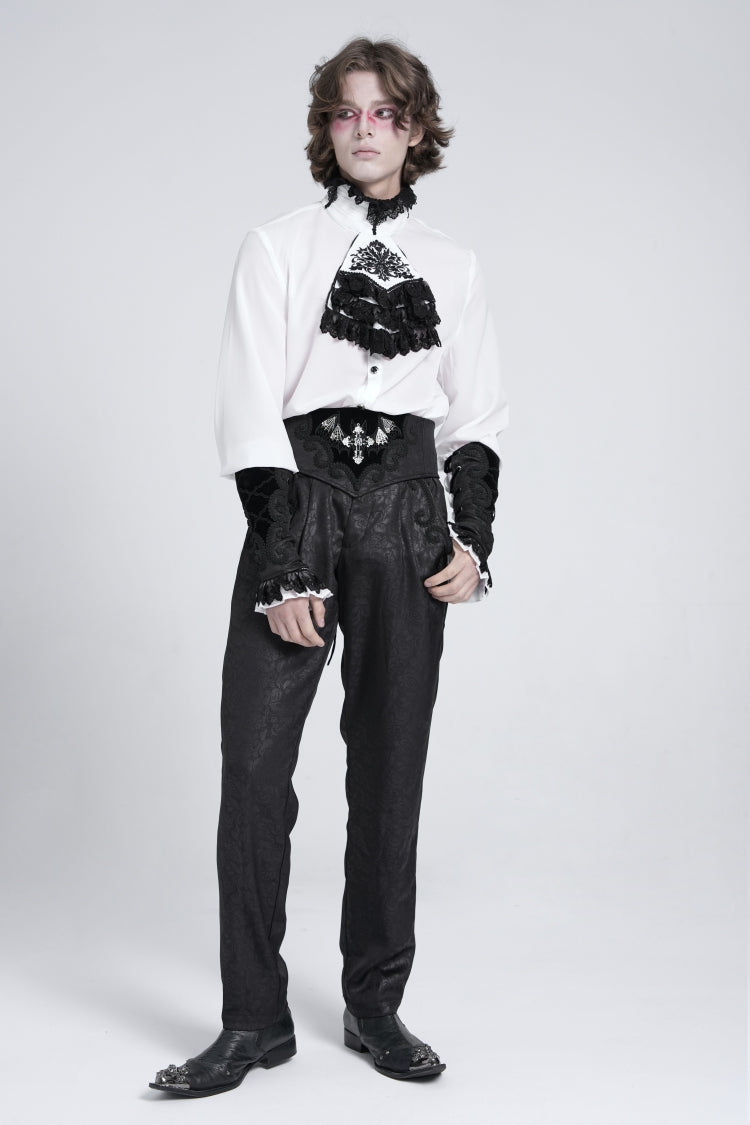 Black Embroidered Lace-Up Men's Gothic Accessory  Bat Embroidered Girdle - Product - 6