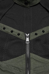 Black/Green Sleeveless Cut-Out Studded Mechanical Women's Punk Tank Top - Product - 6