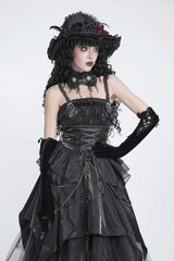 Black Lace Women's Gothic Floral Tassels Neckwear - Product - 5