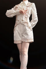 White Hot Stamping Embroidery Ouji Handsome Cool Lolita Vest - Product - 6