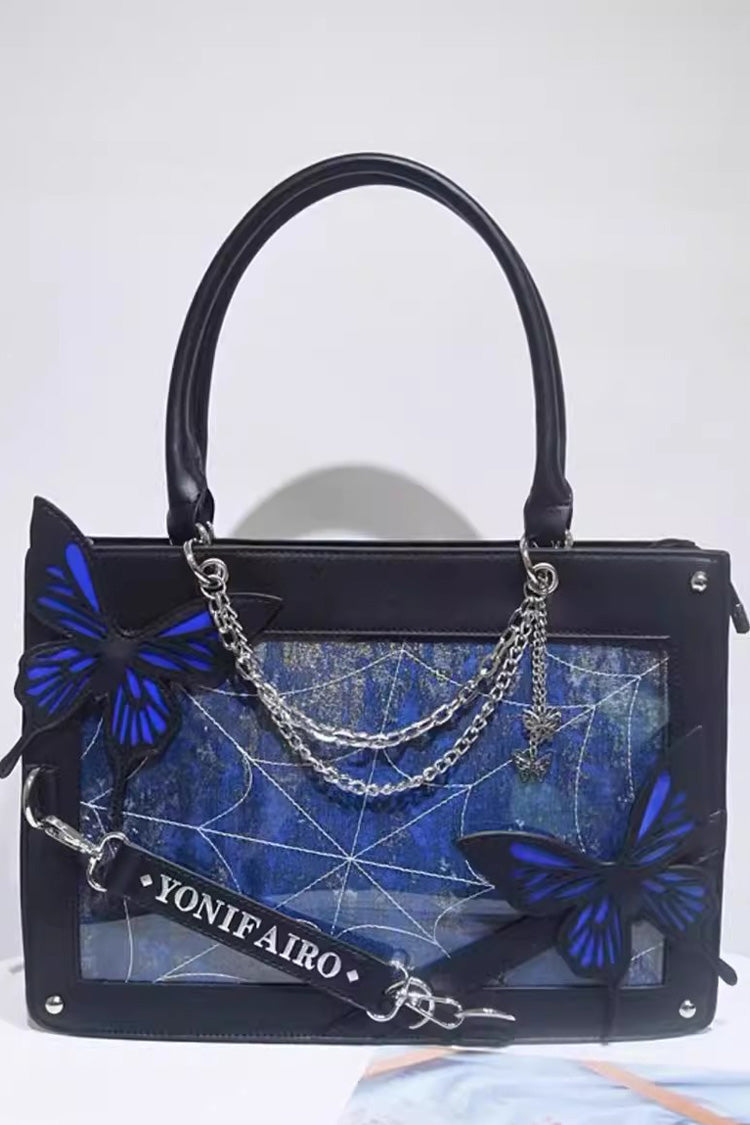 Maze Butterfly Gothic Lolita Shoulder Itabag 14 Colors - Black/Blue - 4