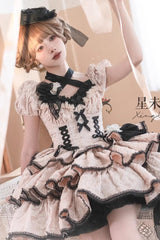Ivory Medea Kiss Short Sleeves Gothic Lolita Op Tiered Dress - Product - 5