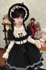 Black Doll Collar Short Sleeves Lace Daily Sweet Elegant Princess Lolita Dress - Product - 4