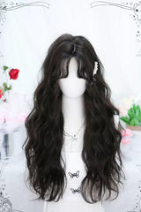 Secondary Tousled Small Waves Sweet Lolita Long Wigs 2 Colors - Black - 1
