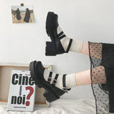 Black Metallic Buckle Platform Black Sweet Lolita Shoes - Product - 5