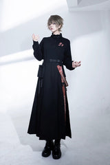 Black [Nameless Blade] Stand Collar Long Sleeves Gothic Prince Ouji Lolita Skirt Set - Product - 7