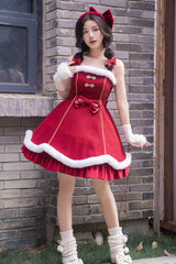 Red Bowknot Lantern Festival And New Year Sweet Lolita JSK Dress - Product - 2