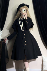 Black [Rich Girl] Long Sleeves Gothic Lolita Coat - Product - 6