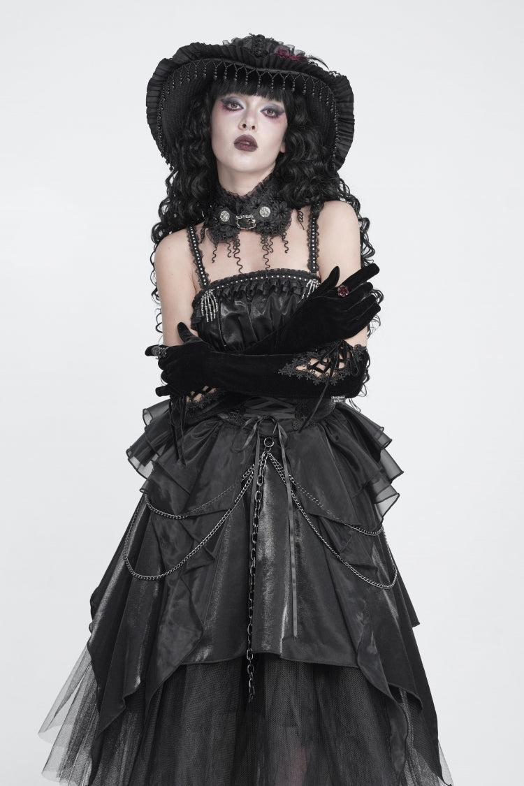 Black Lace Women's Gothic Floral Tassels Neckwear - Product - 6