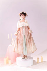 Multi-Color Ruffle Lace Sweet Chinese Style Elegant Princess Lolita Jsk Dress Set - Product - 3