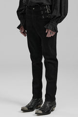 Black Slim Straps Symmetrical Men's Steampunk Straight Leg Pants - Product - 2