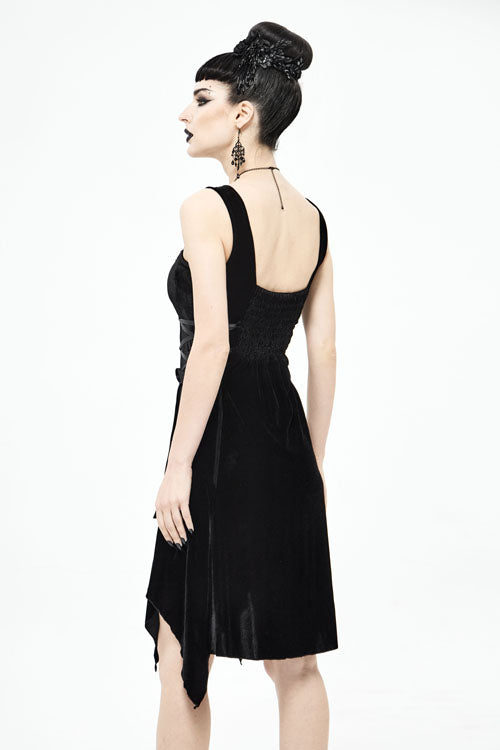 Black Sharp Angled Irregular Hem Gothic Dress - Product - 6