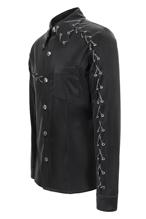 Black Rock Drawstring Mens Punk Blouse - Product - 7