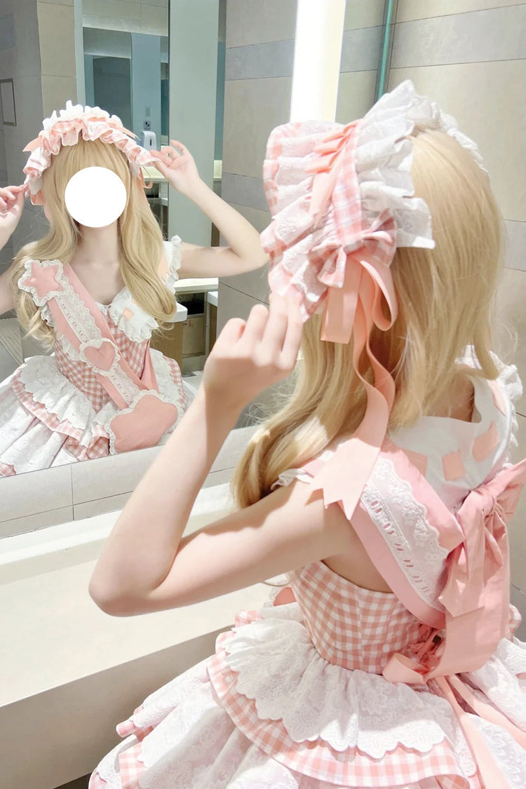Pink [Star Grant Angel] Triple-Layered Print Ruffle Sweet Lolita Dress - Product - 17