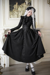Black Cross Snake Pattern Print Embroidery Gothic Lolita Strap Dress - Product - 2