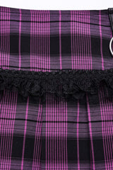 Plaid Print Stitching Mesh Women's Steampunk Skirt 2 Colors - Product - 5