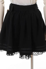 Sweet Heart Belt Printed Ruffled Bow Pearl-Decorated Chain-Decorated Plus Size Pleated Jirai Kei Skirt - Product - 14