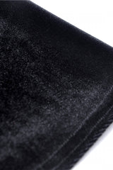 Black V-neck Long Sleeves Ruched Ruffled Lace Women's Lolita Gothic Velvet Dress - Product - 16