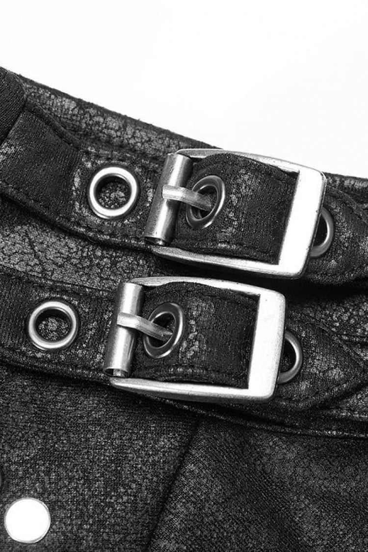 Women's Stand Collar Rivet Buckle Steampunk One-Arm Jacket 2 Colors - Product - 5