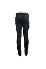 Black Asymmetric Broken Hole Glued Suede Rivet Men's Punk Pants - Product - 7