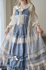 [Lillian] Ruffle Bowknot Lace Sweet Lolita Jsk Dress 4 Colors - Product - 10