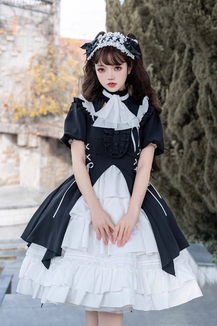 Black/White Night Gem Dark Magic Detachable Sleeves Cardigan Gothic Lolita Dress - Product - 2