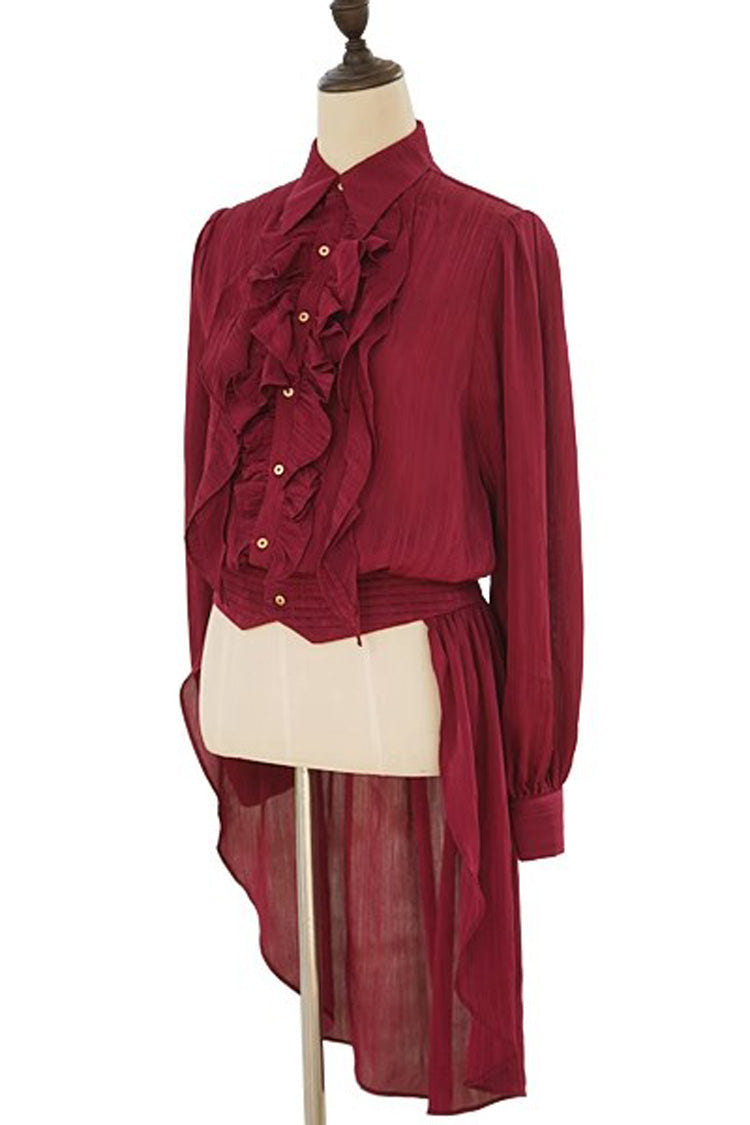 The Eternal Moonlit Night Song Ouji Fashion Classic Prince Handsome Lolita Long Swallowtail Blouse 2 Colors - Product - 3