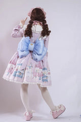 Blue Big Bowknot Metal Heart Nameplate Lolita Backpack - Product - 3