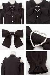 Off Shoulder Long Sleeves Bowknot Jirai Kei Japanese Lolita Blouse 3 Colors - Product - 6